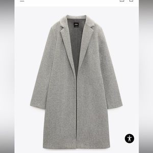 ZARA GRAY MARL Cloth wool coat long size S